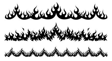 Three Fire Borders - Decorative Flame Designs.