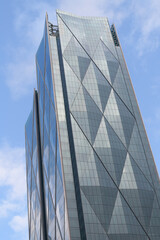 Fototapeta premium exterior of CIBC Square complex designed by WilkinsonEyre + Adamson Associates, north towers, 141 Bay St, Toronto
