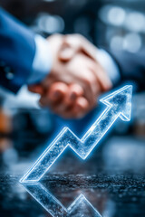 成功した商談とポジティブな成長　金融・経済のイメージ背景