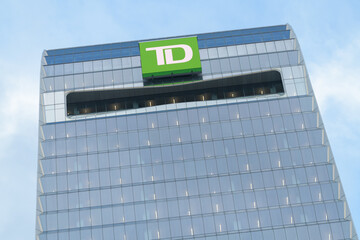 Fototapeta premium close-up roofline of TD Terrace, a corporate office, located at 160 Front St W, Toronto