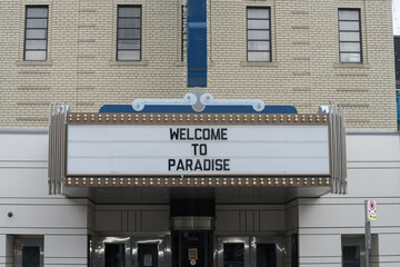 Fototapeta premium facade of Paradise Theatre located at 1006c Bloor St W, Toronto (welcome to Paradise)