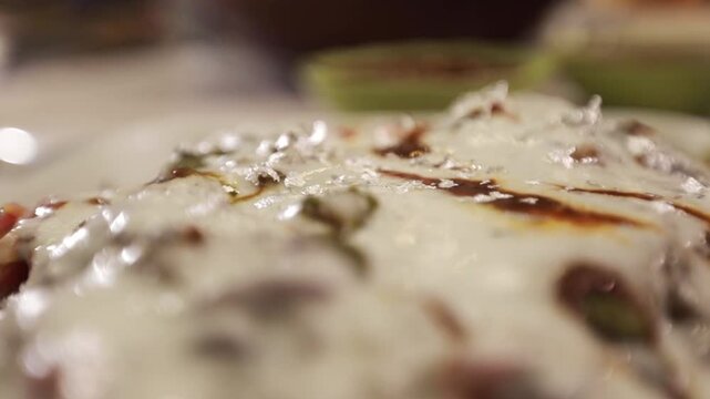 Closeup shot of sweet Indian dessert made of milk.