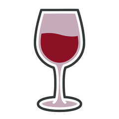 A realistic glass of red wine sits on a dark background symbolizing elegance and celebration