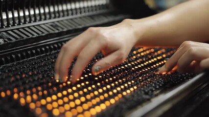 Closeup of hands inspecting and adjusting a custom die prototype during a collaborative workshop highlighting teamwork and innovation in die fabrication.