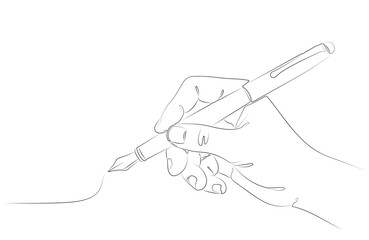 Continuous single line drawing of hand drawing