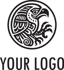 Eagle logo in pre-Columbian style