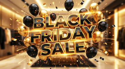 Black Friday Vibrant Discount Sale Banner – Modern Promotional Concept