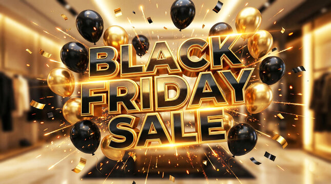 Black Friday Vibrant Discount Sale Banner – Modern Promotional Concept