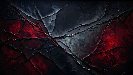 Dramatic Brooding Abstract: Cracked Crimson, Black, Gray Texture