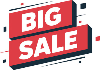 Big sale vector design promotional marketing banner for retail business isolated on white background