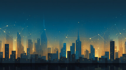 Smart digital Innovation city with connection network reciprocity over the city of future smart wireless digital city and social media networking systems that connects people with in city
