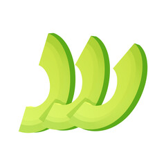 Three Fresh Avocado Slices