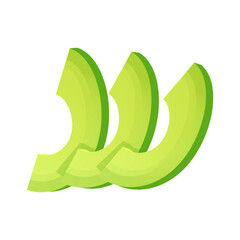 Three Fresh Avocado Slices