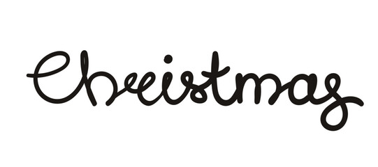 Christmas hand lettering isolated on transparent background. Hand drawn vector illustration. Handwritten text, typography, holiday quote. Christmas design element, clip art