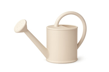 Beige watering can for gardening and plant care
