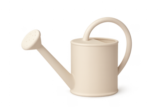 Beige watering can for gardening and plant care