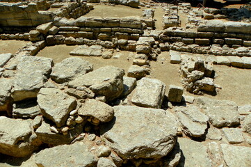 Greece, Crete, Heraklion, Knossos Palace, remains of foundations on the territory of the palace