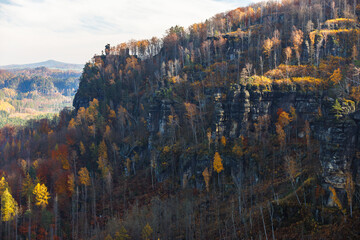 view from the Idagrotte Saxony switzerland during autumn good light