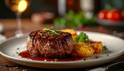 Elegant Gourmet Filet Mignon – Premium Fine Dining Steak Presentation