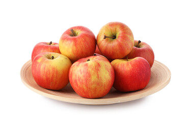Many fresh ripe apples isolated on white