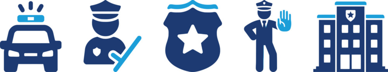 police, law, enforcement, car, police car, siren, officer, badge, shield, star, building, station, stop, hand, gesture, authority, security, justice, crime, protection, uniform, graphic, icon, symbol,