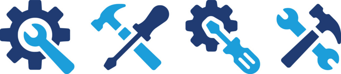tools, gears, wrench, hammer, screwdriver, repair, construction, industry, mechanical, engineering, equipment, hardware, maintenance, service, workshop, cogwheel, bolt, nut, pliers, toolset, icon, sym
