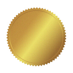 Gold Blank Seal Badge – Premium Metallic Round Sticker Template for Certificates, Awards, and Official Documents