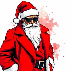 High-style Santa Claus minimal artwork
