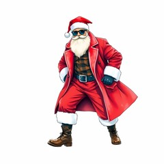 Minimalist Santa with stylish sunglasses