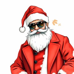 Cool Santa Claus in elegant streetwear