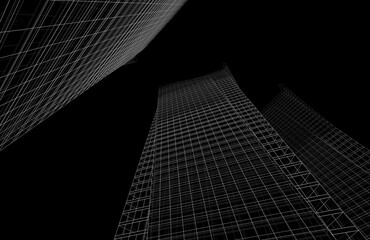 Fototapeta premium Abstract modern architecture, 3D rendering