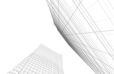 Fototapeta premium Abstract modern architecture, 3D rendering