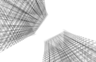 Abstract modern architecture, 3D rendering