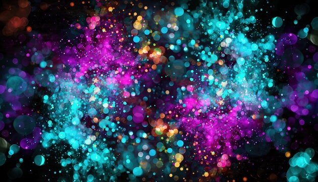 Vibrant abstract background with colorful bokeh light explosion