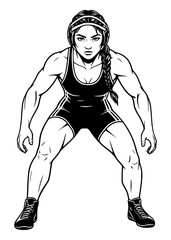 wrestler female . Feminine strength,