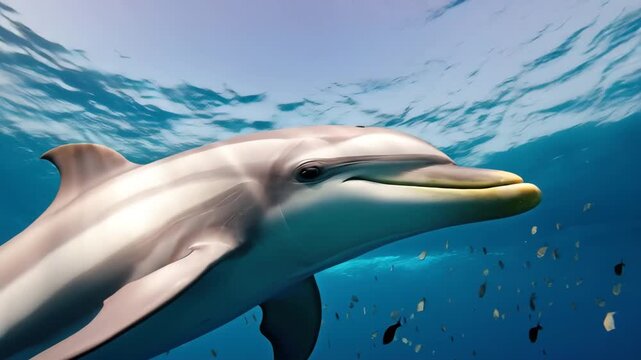 Delfin schwimmt im Meer &ndash; Wildlife- und Ozeanaufnahmen in nat&uuml;rlicher Umgebung