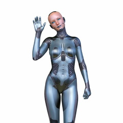 女性サイボーグ　3DCGレンダリング