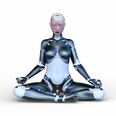 女性サイボーグ　3DCGレンダリング