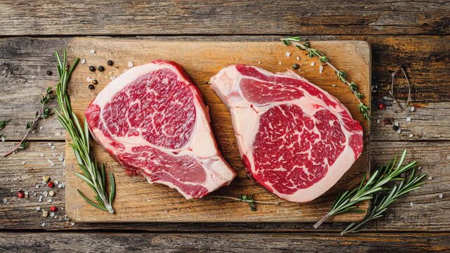 Rohes Steak in Nahaufnahme &ndash; Frisches Fleisch f&uuml;r Food-Produktionen