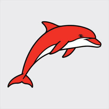 A beautiful see beach dolfin fish line art design