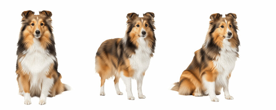 Shetland Sheepdog Dog Breed Purebred Herding Group Companion Isolated