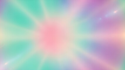 Abstract radial light gradient background in pastel pink mint and purple colors [with copy space]
