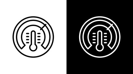 Smart Thermostat  White Icon Set Design