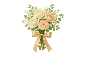 Wedding bouquet with blush and cream ranunculus flowers