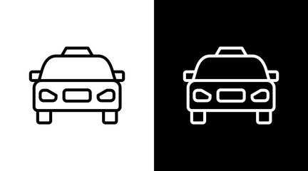 Taxi  White Icon Set Design