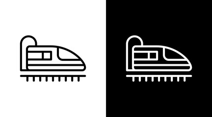 High Speed Train  White Icon Set Design