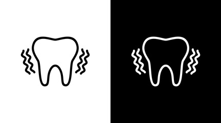 Sensitive Tooth  White Icon Set Design