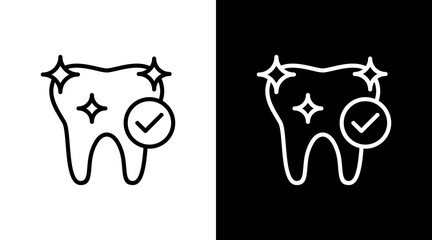 Whitening Tooth  White Icon Set Design