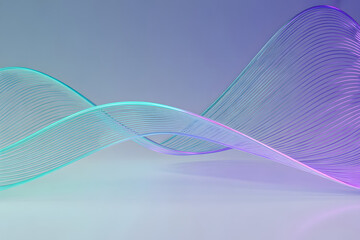 Abstract flowing ribbon of light with purple and blue hues