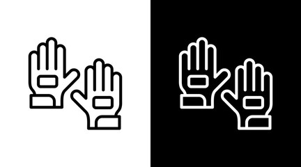 Safety Gloves  White Icon Set Design
